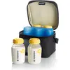 Image de Medela, Récipients à nourriture pour bébés, Sac isotherme avec 4 biberons de lait et 1 élément réfrigérant