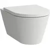Image de Laufen, Cuvette toilettes + bidet, WC suspendu KARTELL sans rebord, chasse d'eau basse position blanc mat