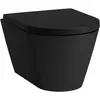 Image de Laufen, Cuvette toilettes + bidet, WC mural COMPACT KARTELL sans rebord, chasse d'eau basse, noir mat
