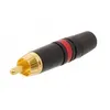 Image de Connecteur Droit RCA Mâle Compatible au Câble O.D. 3,5mm à 6,1mm Neutrik Noir / Rouge