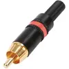 Image de Neutrik Fiche Rca - Dorée - Anneau Rouge, Câble + prise électronique, Noir, Rouge