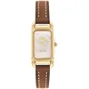 Image de Montre Coach CADIE 14504028, Cadran Rose, Bracelet en Cuir Marron, Verre Minéral, Boîtier Compact, Importation Authentique pour Femme marron