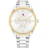Image de Tommy Hilfiger, Montre, Analogue multifonction pour femmes avec bracelet en acier inoxydable argenté, Argent, (Horloge analogique, 38 mm)
