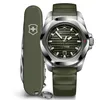 Image de VICTORINOX Automatique Analogique Automatique Vert Vert Caoutchouc Acier Inoxydable Boîtier Bracelet Nom de la Marque Vert I.N.O.X. Montre, Étanche, Homme, Remontage, Cadran,