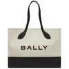 Image de Bally Grand Logo Bloc de Couleurs Fermeture à Bouton Pression Tissu Superposé Sac Cabas Femme cabas Blanc Noir 6304580 Basic Set (Bag+Dust Bag)