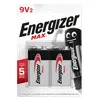 Image de Energizer Max Alcaline 9V, pack de 2 Piles