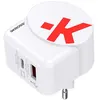 Image de Adaptateur Chargeur de Voyage USB 18W et USB-C 45W Power Delivery Europe Skross Blanc