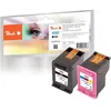 Image de Peach Multi Pack H302 - Pack de 2 - S - noir, couleur (cyan, magenta, jaune) - compatible - remanufacturé - cartouche d'encre (alternative pour : HP 302, HP F6U65AE, HP F6U66A) - pour HP Deskjet 1110, 21XX, 36XX; ENVY 45XX; Officejet 38XX, 46XX, 52XX