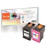 Image de Peach Multi Pack H62 - Pack de 2 - noir, couleur (cyan, magenta, jaune) - compatible - remanufacturé - cartouche d'encre (alternative pour : HP 62) - pour HP ENVY 55XX, 56XX, 76XX; Officejet 200, 250, 57XX, 8040