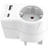 Image de Adaptateur électrique Skross Europe vers UK avec 2 ports USB Blanc