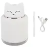 Image de Humidificateur d'air à ultrasons USB avec LED Veilleuse - Chat - Blanc
