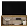 Image de Meuble TV 55 Pouces Chêne et Blanc 4 Niches L136 H 56 P 36 cm - L 136 x l 36 x H 56 cm