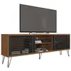 Image de Meuble TV 72 Pouces Chêne et Noir 4 Niches 2 Portes L 180 H 65 P 33 cm - L 180 x l 33 x H 65 cm