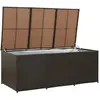Image de Coffre boîte meuble de jardin rangement résine tressée 180 x 90 x 75 cm marron 02_0013120