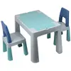 Image de MULTIPLAY Table d'activité multifonctions 2 chaises 72x47x49 cm Gris/Bleu - 2200029