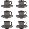 Image de Coffret de 6 tasses à café avec sous tasses Liv bleu 9 cl
