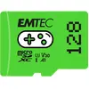 Image de Carte mémoire Gaming microSD UHS I U3 V30 A1 A2 Emtec 128 Go Vert