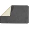 Image de Tapis de bain uni 50x80 en polyester anthracite 50x80cm