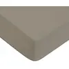Image de Drap housse en coton 57 fils uni bonnet 25cm vison 140x200cm