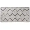 Image de Tapis de bain zigzag 60x120 en polycoton blanc 60x120cm