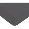 Image de Drap housse en coton 57 fils uni bonnet 25cm zinc 80x200cm