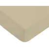 Image de Drap housse uni en coton 57 fils beige 140x200cm