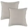 Image de Lot de 2 taies d'oreiller unies en coton finition bourdon beige 65x65cm