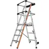 Image de RAPTOR Escabeau plateforme 3 marches A-frame avec garde-corps et roulettes