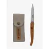 Image de Couteau de poche inox manche olivier + étui en lin - L0016760B01346 - JEAN DUBOST