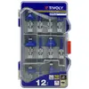 Image de TIVOLY Coffret 12 fraises pour défonceuse - Tige 8 mm - Carbure