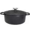 Image de Cocotte ronde en fonte émaillée 24cm noire sublime - PUC472401 - CHASSEUR