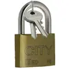 Image de CITY 35 Cadenas 6 mm laiton massif, anse acier nickelé, 2 clés