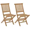 Image de MACABANE Lot de 2 chaises pliantes en teck massif Java - Teck