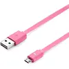 Image de WE Câble Micro USB Plat 1m réversible - Connecteur Ultra Résistant - Charge Rapide pour Samsung Huawei Nexus Sony - Rose