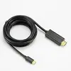 Image de D2 Diffusion Câble USB-C vers HDMI mâle/mâle compatible avec appareils en USB-C 3.1 et "alt DP" mode connecteurs or - 2m - noir