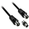 Image de Câble coaxial mâle/femelle 1,5m + 1 adaptateur mâle/mâle D2 Diffusion