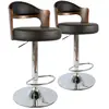 Image de Lot de 2 Chaises de Bar David 90-110cm Noisette & Noir