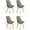 Image de Lot de 4 Chaises Design Wellington 79cm Gris