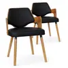 Image de Lot de 2 Chaises Design Aley 72cm Noir & Naturel