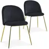 Image de Lot de 2 Chaises Design en Velours Lia 79cm Noir