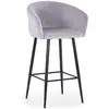 Image de Chaise de Bar en Velours Kandi 106cm Argent