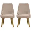 Image de Lot de 2 Fauteuils en Velours Bafia 80cm Taupe