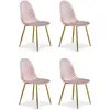 Image de Lot de 4 Chaises en Velours Waynor 87cm Rose