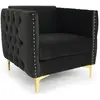 Image de Fauteuil Design en Velours Suez 83cm Noir
