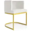 Image de Chaise Design en Velours Noemy 75cm Blanc & Or