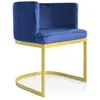 Image de Chaise Design en Velours Noemy 75cm Bleu & Or