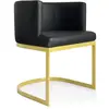 Image de Chaise Design Noemy 75cm Noir & Or