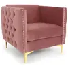 Image de Fauteuil Design en Velours Suez 83cm Rose