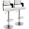 Image de Lot de 2 Chaises de Bar Paddington 90-110cm Noir & Blanc