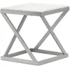 Image de Table d'Appoint Design Palamo 57cm Argent & Blanc